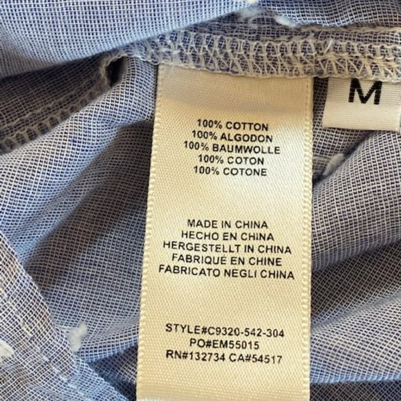 Anthropologie Cloth and Stone Button Down Short Sleeve Tie Front Top, Medium - Picture 6 of 10